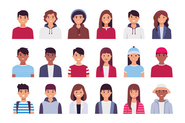 Diverse Portraits: A collection of avatars showcasing a variety of people. Each avatar represents a unique individual. They are suitable for illustrating various concepts, such as diversity.