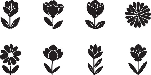 Flower Vector Icons | Botanical and Nature Illustration Set