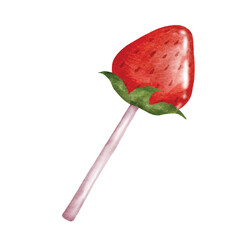 Strawberry Lollipop vector illustration