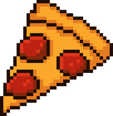 Fototapeta premium pixel pizza slice italian food icon