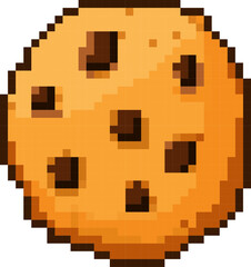 pixel cookie snack dessert bakery icon