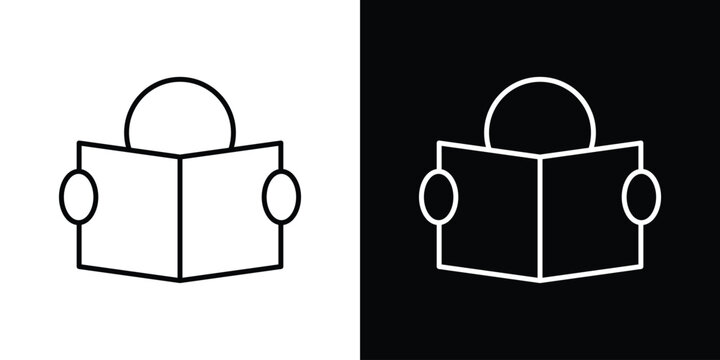 Reading icon For your design, logo. Vector illustration. Editable Stroke.