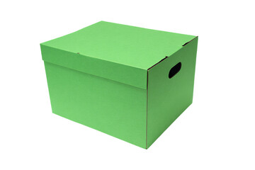 a green box with a hole in the middle