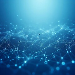 Obraz premium Artificial intelligence network. Abstract of a digital network illuminated by blue light, showing interconnected nodes and lines on a dark backgroun