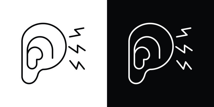 Otitis icon For your design, logo. Vector illustration. Editable Stroke.