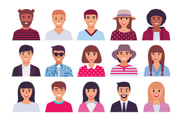 Diverse Portraits: A vibrant collection of diverse faces showcases a spectrum of individuals, each with unique features, reflecting a sense of individuality and inclusivity.