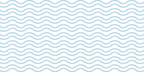 Seamless Wave Pattern, Hand drawn water sea vector background. Wavy beach print, curly grunge paint lines, watercolor stripes