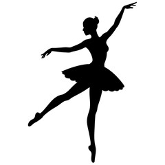 Graceful ballerina performing ballet pose dancer silhouette © Mizanur