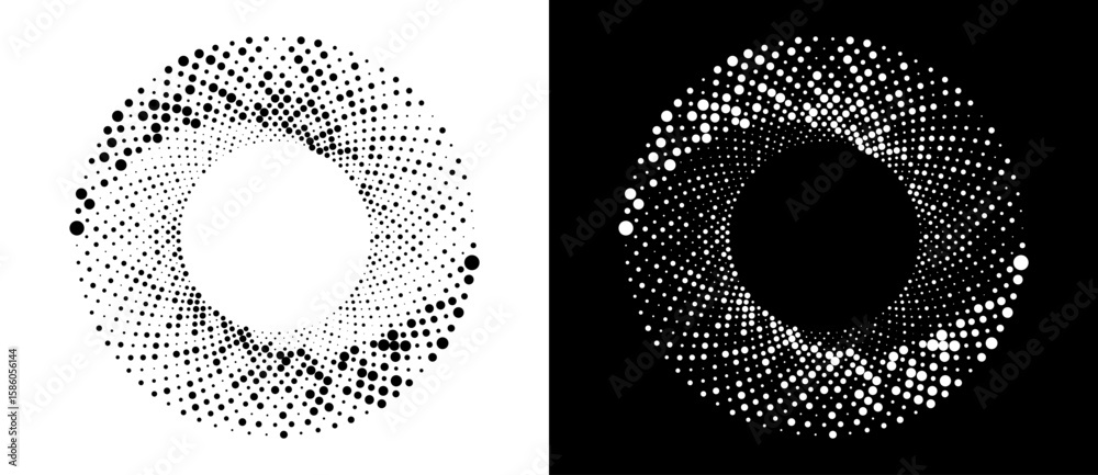 Canvas Prints modern abstract background. halftone dots in circle form. round logo. vector dotted frame. design el