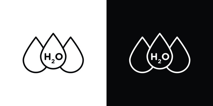 H2o icon For your design, logo. Vector illustration. Editable Stroke.