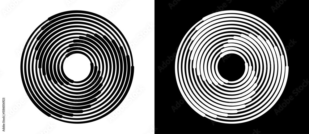 Canvas Prints abstract background with lines in circle. art design spiral as logo or icon. a black figure on a whi
