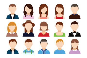 Diverse Avatars: A collection of faceless avatars showcases diversity and anonymity in character design, perfect for representing individuals and users in digital spaces.