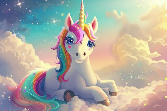beautiful unicorn, AI generated video