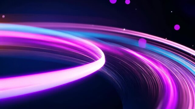 Vivid neon light trails form hypnotic patterns in dynamic motion