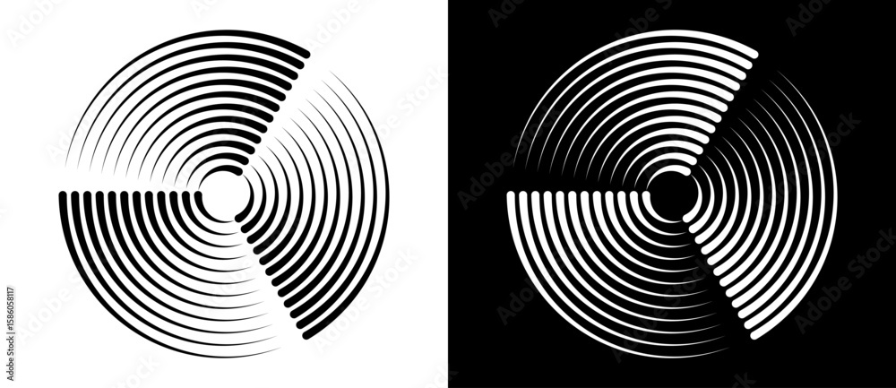 Canvas Prints abstract background with lines in circle. art design spiral as logo or icon. a black figure on a whi
