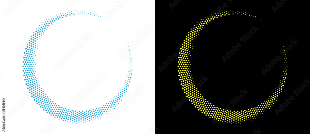 Wall mural modern abstract background. halftone dots in circle form. letter c like logo, icon or design element