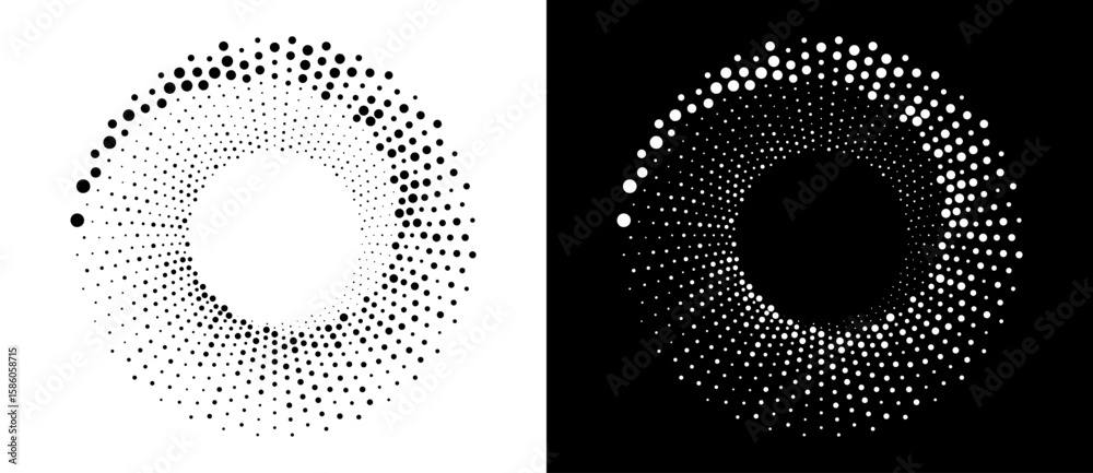 Canvas Prints modern abstract background. halftone dots in circle form. round logo. vector dotted frame. design el