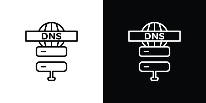 DNS icon For your design, logo. Vector illustration. Editable Stroke.