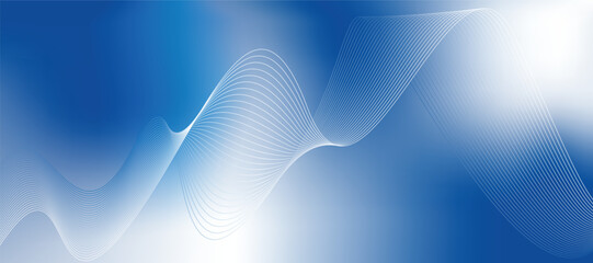 Blue Wave Abstract Background Modern Light Gradient Curved Line Design