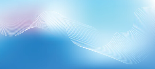 Pastel Blue Wave Background Smooth Gradient Lines on Light Abstract Surface