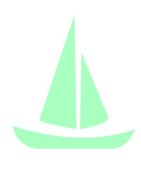 Boat clip art design on plain white transparent isolated background for card, shirt, hoodie, sweatshirt, apparel, tag, mug, icon, poster or badge