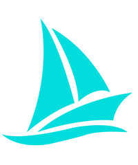 Boat clip art design on plain white transparent isolated background for card, shirt, hoodie, sweatshirt, apparel, tag, mug, icon, poster or badge