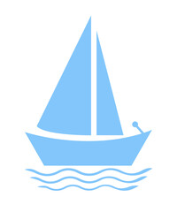 Boat clip art design on plain white transparent isolated background for card, shirt, hoodie, sweatshirt, apparel, tag, mug, icon, poster or badge