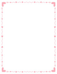 Valentine’s day border frame. love heart doodle border. doodle borders and frames. Hand drawn borders clipart.