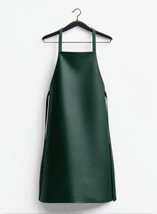 Dark green apron on hanger