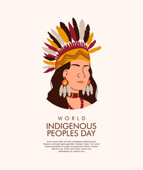 vector world indigenous peoples day poster template