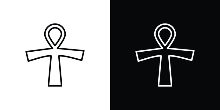 Ankh icon For your design, logo. Vector illustration. Editable Stroke.