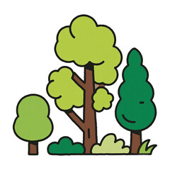 Illustration of a Group of Trees for Nature Graphics