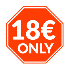 Prices only 1 2 4 5 6 7 8 9 10 11 12 13 14 15 16 17 18 19 20 &euro; euro red colour png, Only &euro; red sale png, stylish discount green badge png