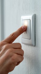 Finger activates glowing light switch