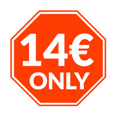Prices only 1 2 4 5 6 7 8 9 10 11 12 13 14 15 16 17 18 19 20 € euro red colour png, Only € red sale png, stylish discount green badge png