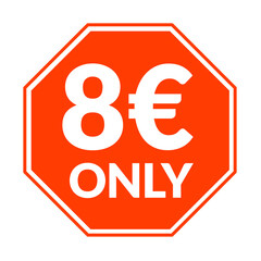 Prices only 1 2 4 5 6 7 8 9 10 11 12 13 14 15 16 17 18 19 20 € euro red colour png, Only € red sale png, stylish discount green badge png