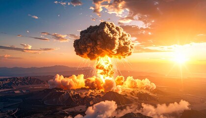 High-Definition Slow Motion Explosion Captured in Stunning Detail: Fiery Blast Wave, Shrapnel, Smoke Plume, and Shockwave Rippling Outward in a Cinematic Display of Raw Destructive Power