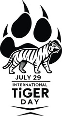 Striking Black Tiger Paw Print with Claws and 