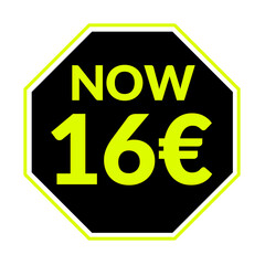 Now 1 2 4 5 6 7 8 9 10 11 12 13 14 15 16 17 18 19 20 € euro price tag, black colour png, Now €...