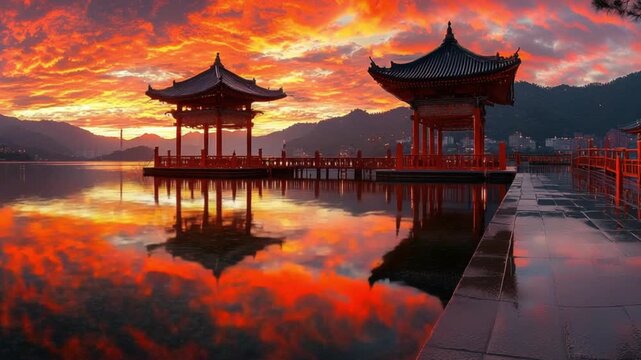 chinese temple in the morning