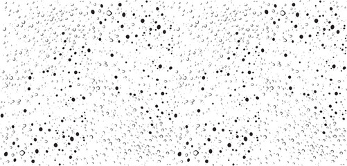 Small water drops texture vector. Rainy window overlay texture. Rain on glass background. Abstract halftone textured effect. Vector Illustration. EPS10.