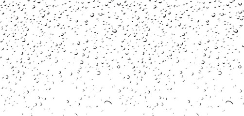 Small water drops texture vector. Rainy window overlay texture. Rain on glass background. Abstract halftone textured effect. Vector Illustration. EPS10.