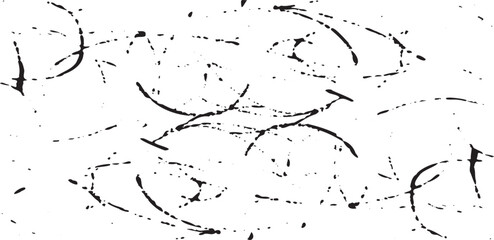 Monochrome texture composed of irregular graphic elements. Distressed uneven grunge background. Abstract vector illustration. Overlay for interesting effect and depth. Isolated on white background.
