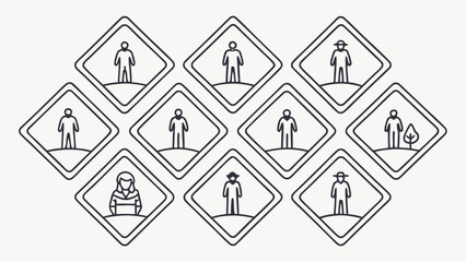 Collection of people icons in diamond shapes icons icon png icons icon list