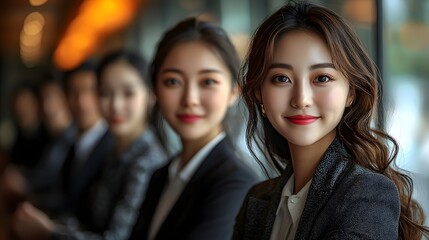 Obraz premium A multinational business team celebrates a successful contract signing long title A diverse group of confident professional business executives from