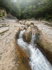 Creek clean mountain river among rocks