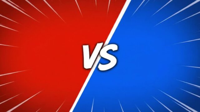 Red vs Blue background with a central VS text