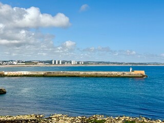 Beautiful view of the sea in Greyhope Bay, Aberdeen