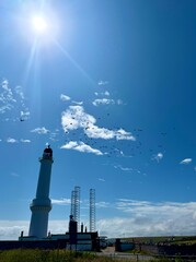 Lighthouse in Greyhope Bay, Aberdeen
