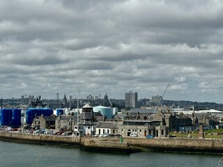 Old fishing village in Greyhope Bay, Aberdeen